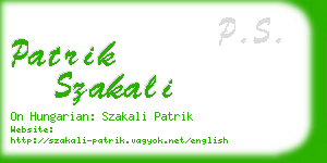 patrik szakali business card